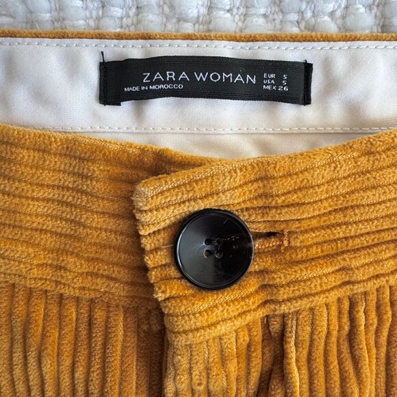 Perfect Fall Pants ZARA Golden Yellow Corduroy Crop (Super Soft!) - Picture 2 of 13